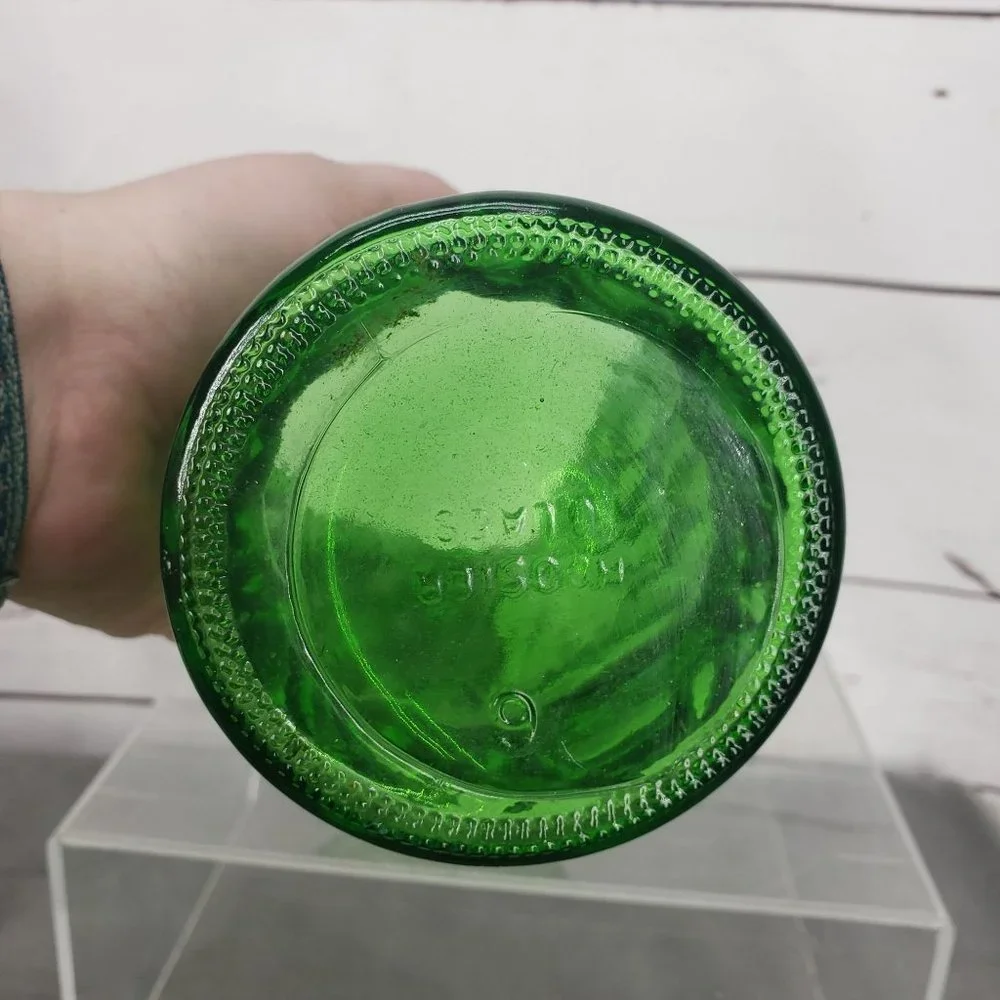 Vintage 1960s Hoosier Green Crinkle‎ Glass Vase 8 3/4